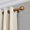 Threadmade Home Cordelia Single Curtain Rod with Globe Ball Finial, Soft Gold - 28"W x 48"L